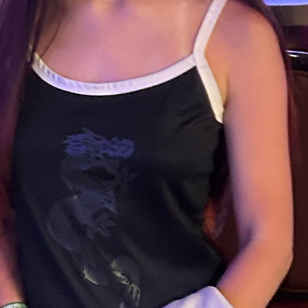Dragon black and white tank top
